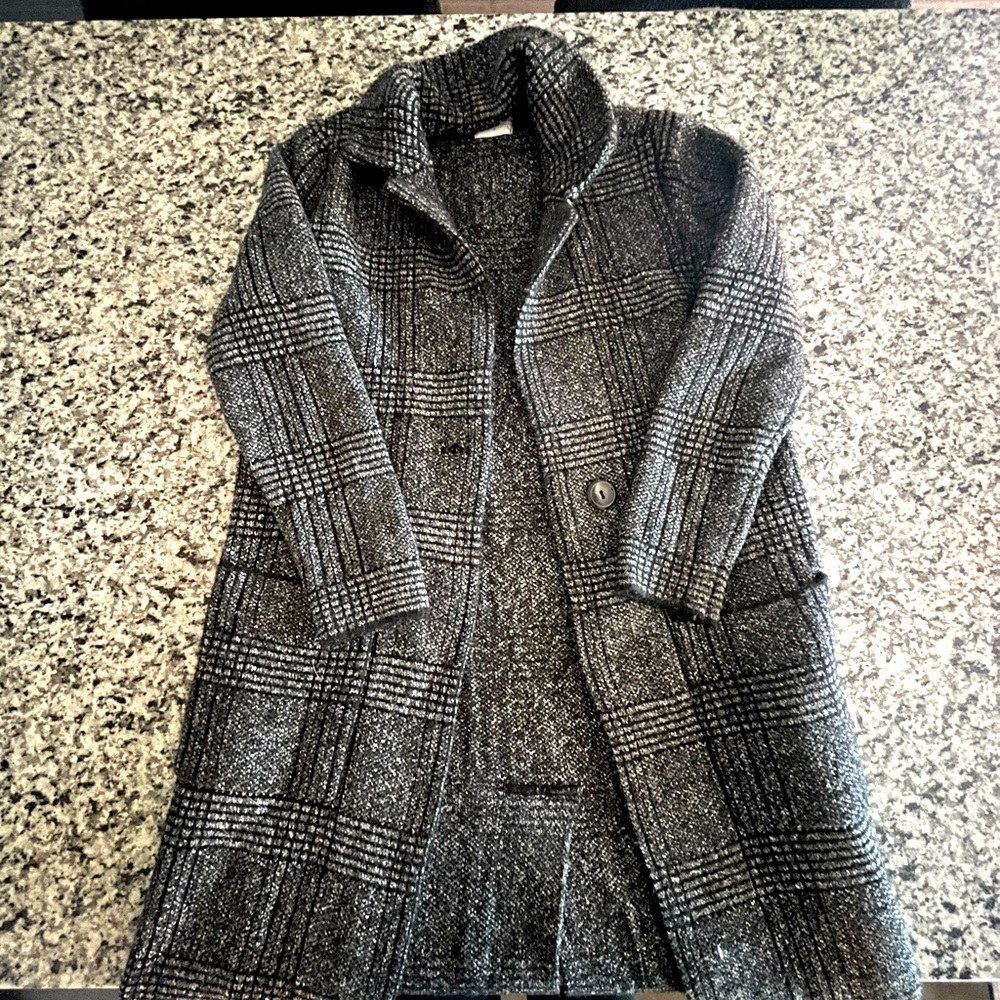 Black and Gray plaid overcoat